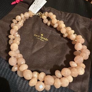 kate spade give it a swirl pale lilac pink bead necklace
